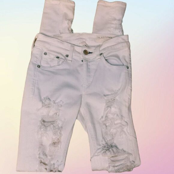 Rag & Bone White Thrash Destroyed Skinny sz 24 - Picture 2 of 8